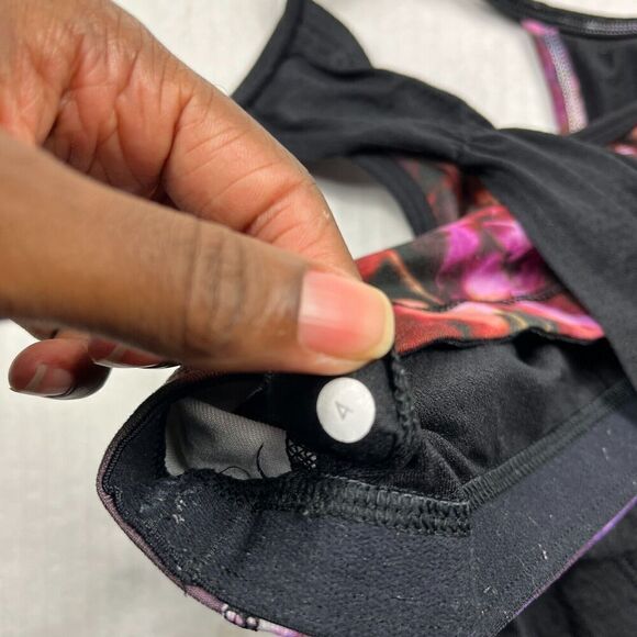Lululemon Womens 2-in-2 Performance Tank Top Black Racerback Shelf Bra Size 4 - Picture 8 of 11